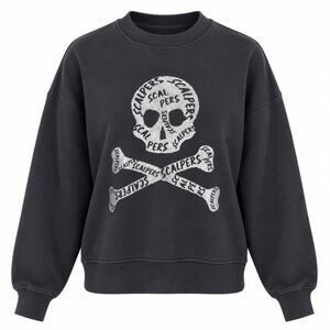 Scalpers Dark Grey Skull Graphic Sweatshirt Organic Cotton